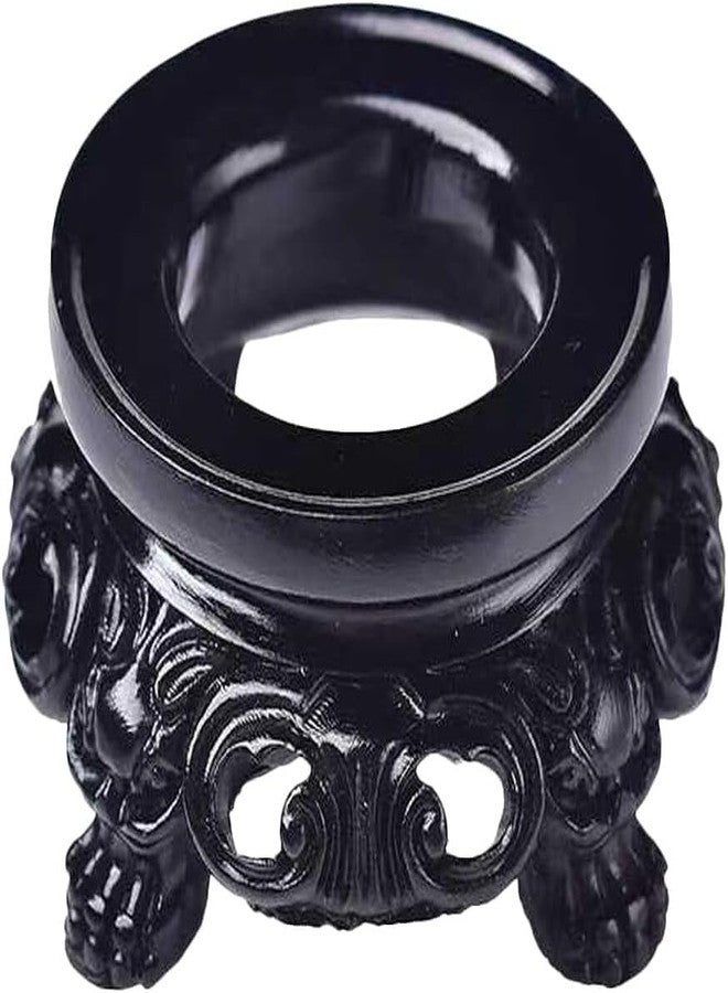 aoukoslt Black Wooden Display Stand for Crystal Sphere Quartz Ball Holder, Hollow Wood Stand Base for Crystal Ball Sphere Globe Stone Decoration Display Pedestals, Display Pedestals, Home Décor Accents - Image 1